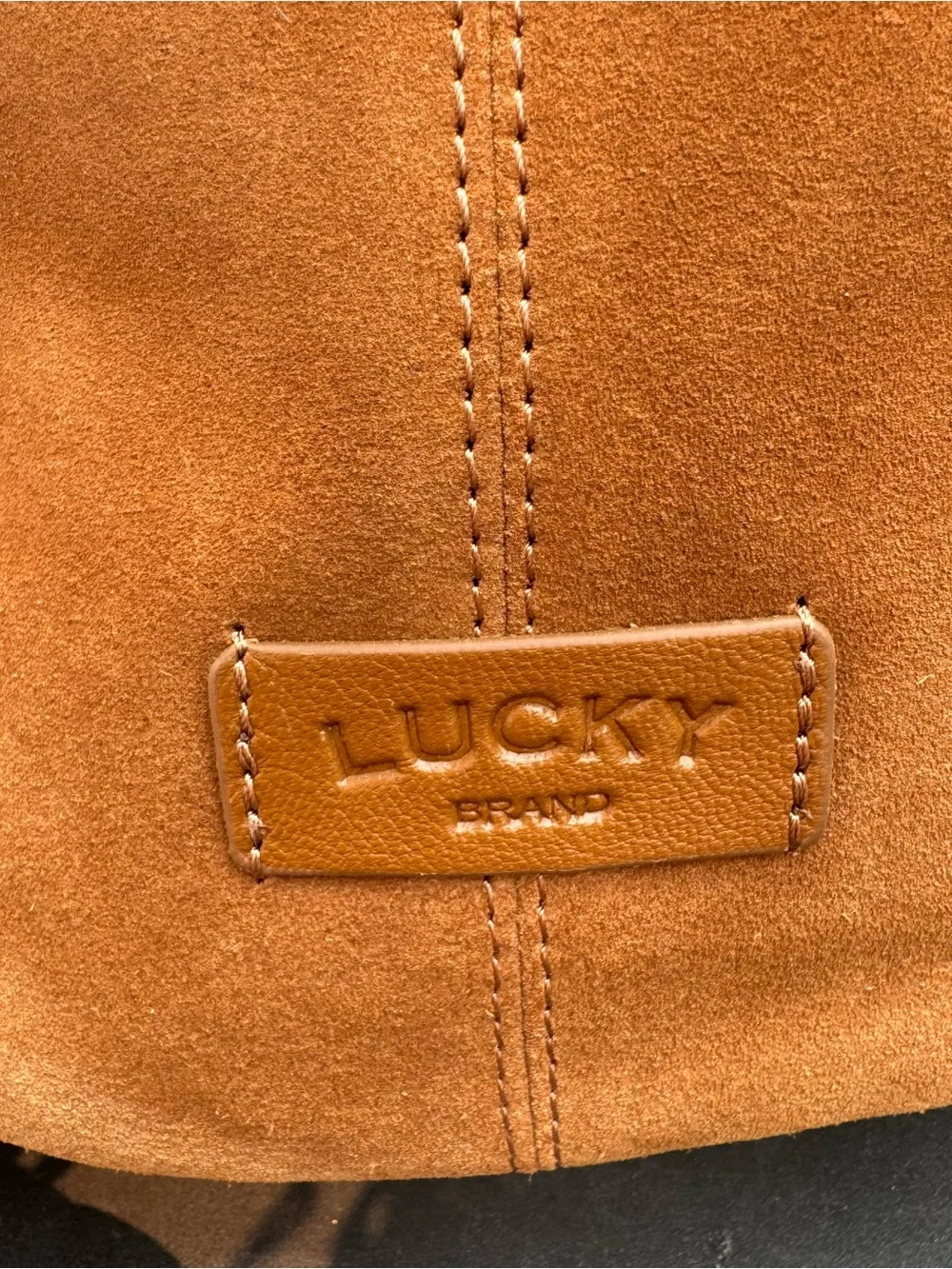 Lucky Brand Women's Suede Fringe Shoulder Bag in Tan NWT